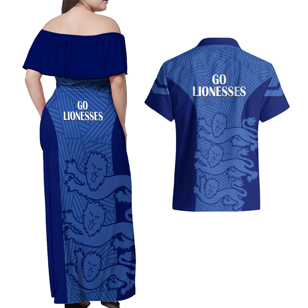 England Football Couples Matching Off Shoulder Maxi Dress and Hawaiian Shirt Go Lionesses 2023 World Cup - Wonder Print Shop