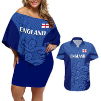 England Football Couples Matching Off Shoulder Short Dress and Hawaiian Shirt Go Lionesses 2023 World Cup - Wonder Print Shop