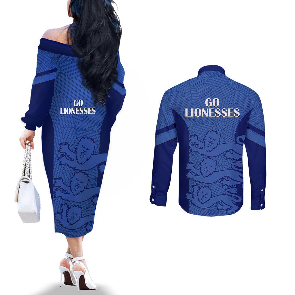 england-football-couples-matching-off-the-shoulder-long-sleeve-dress-and-long-sleeve-button-shirts-go-lionesses-2023-world-cup