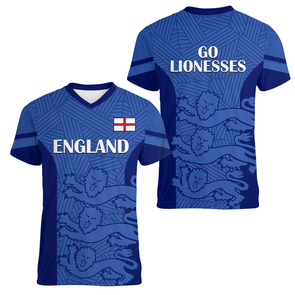 England Football Women V Neck T Shirt Go Lionesses 2023 World Cup - Wonder Print Shop