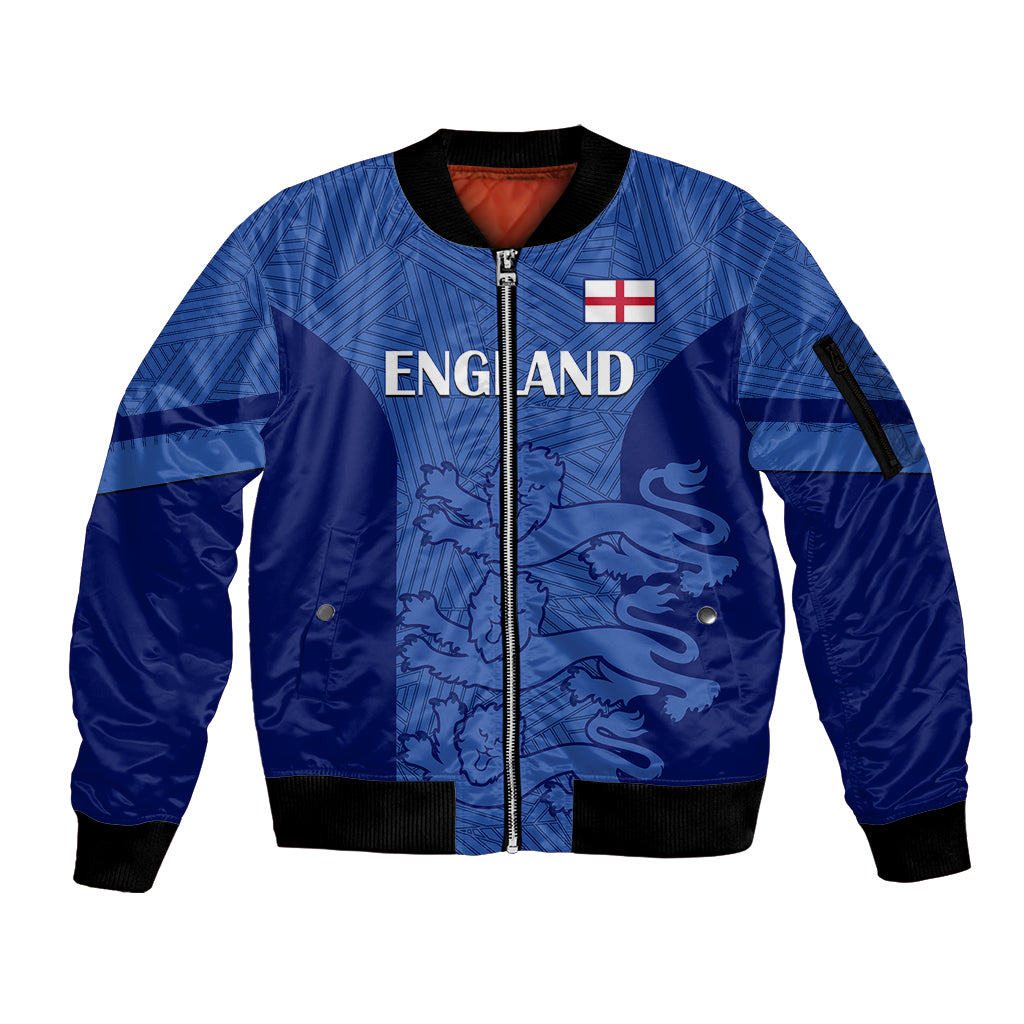 Custom England Football Sleeve Zip Bomber Jacket Go Lionesses 2023 World Cup - Wonder Print Shop