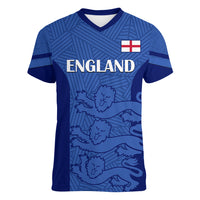 Custom England Football Women V Neck T Shirt Go Lionesses 2023 World Cup - Wonder Print Shop