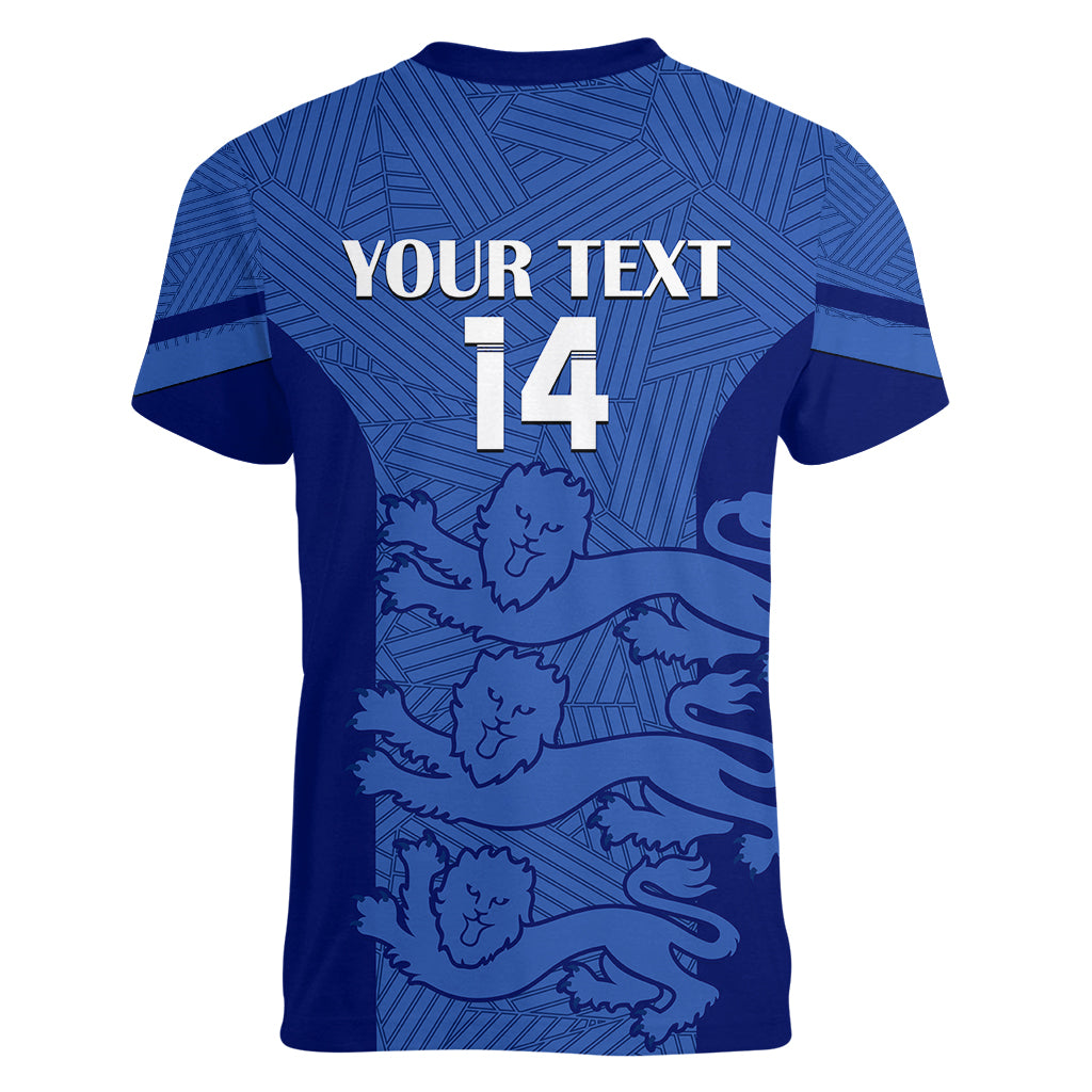 Custom England Football Women V Neck T Shirt Go Lionesses 2023 World Cup - Wonder Print Shop