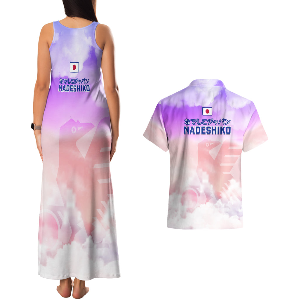 Japan Football Couples Matching Tank Maxi Dress and Hawaiian Shirt Go Nadeshiko 2023 World Cup - Wonder Print Shop