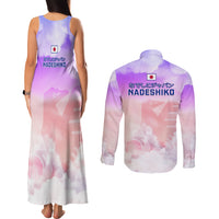 Japan Football Couples Matching Tank Maxi Dress and Long Sleeve Button Shirts Go Nadeshiko 2023 World Cup - Wonder Print Shop