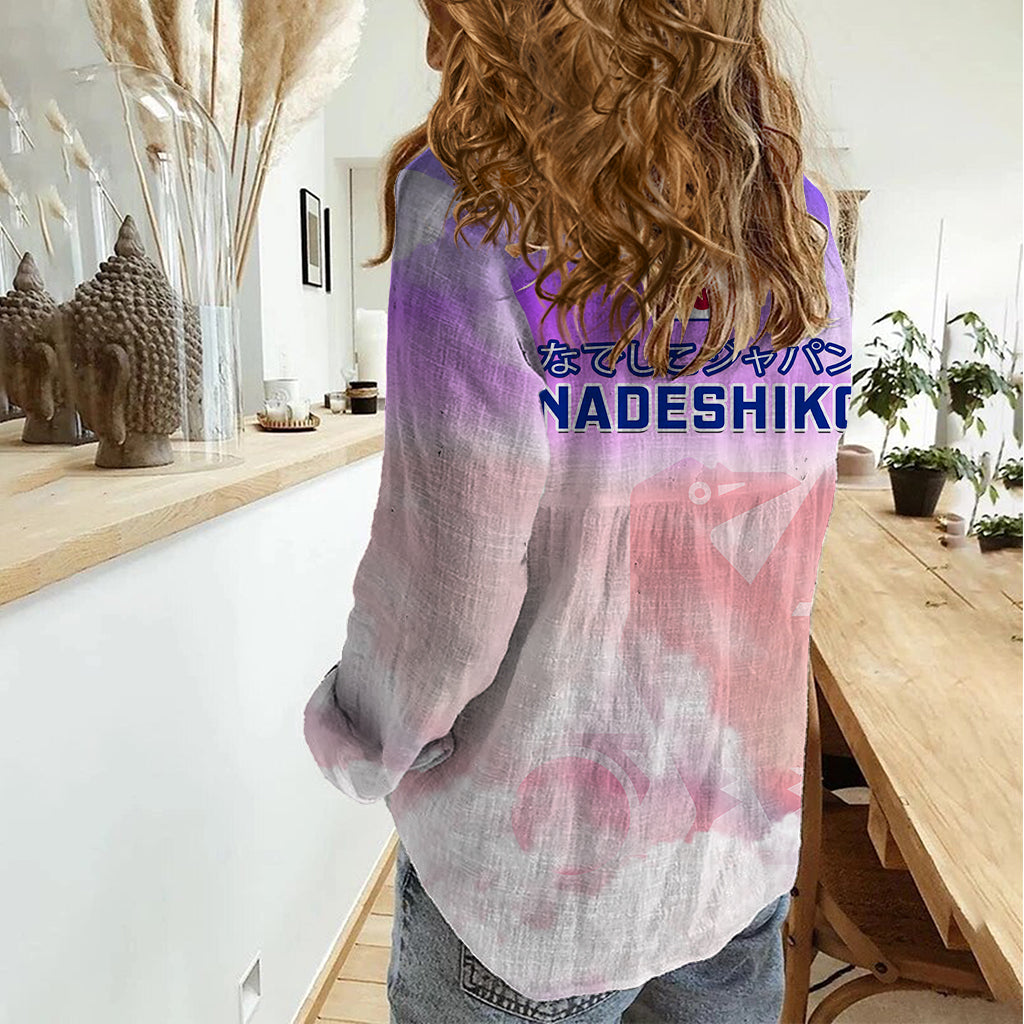 Japan Football Women Casual Shirt Go Nadeshiko 2023 World Cup - Wonder Print Shop