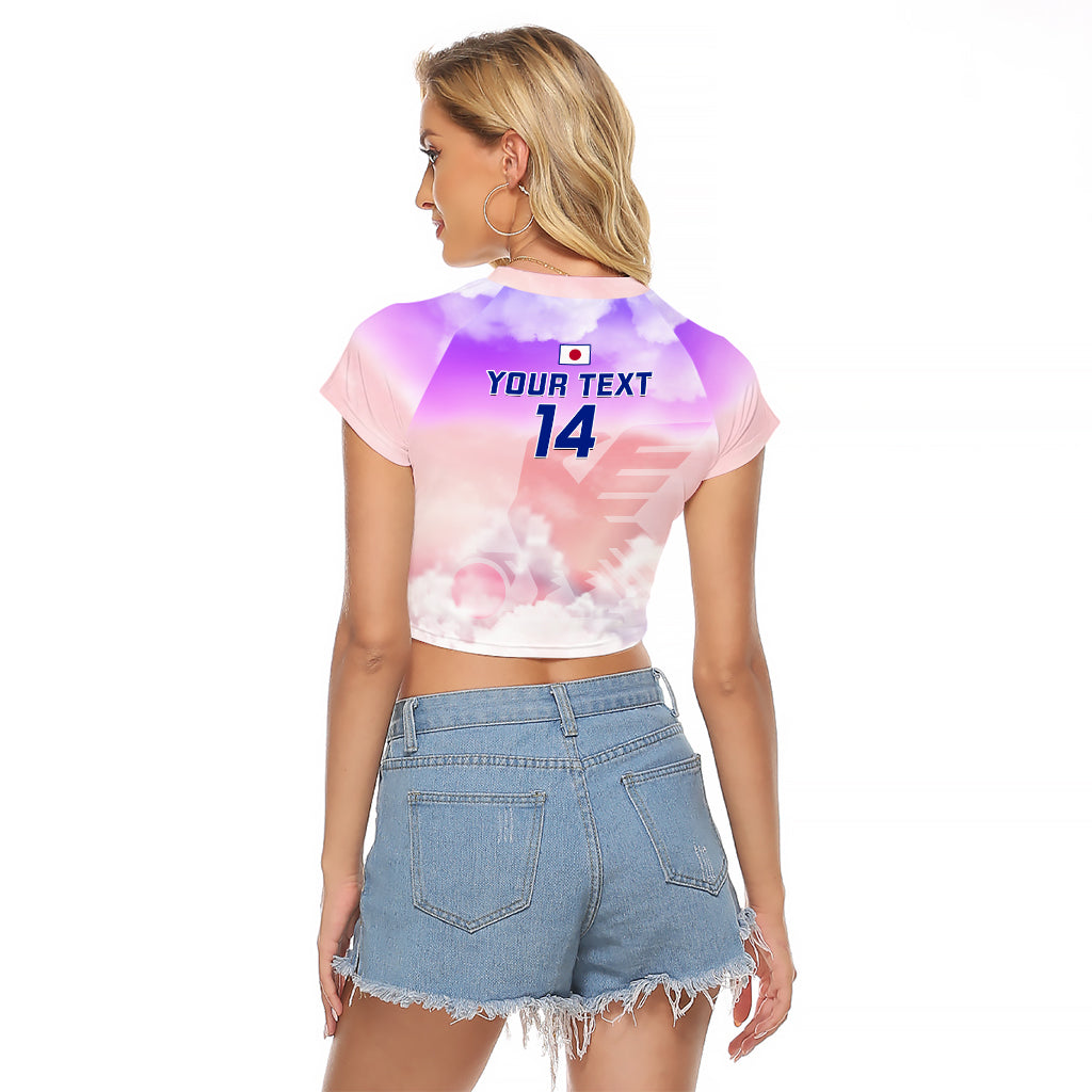 Custom Japan Football Raglan Cropped T Shirt Go Nadeshiko 2023 World Cup - Wonder Print Shop