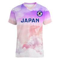 Custom Japan Football Women V Neck T Shirt Go Nadeshiko 2023 World Cup - Wonder Print Shop
