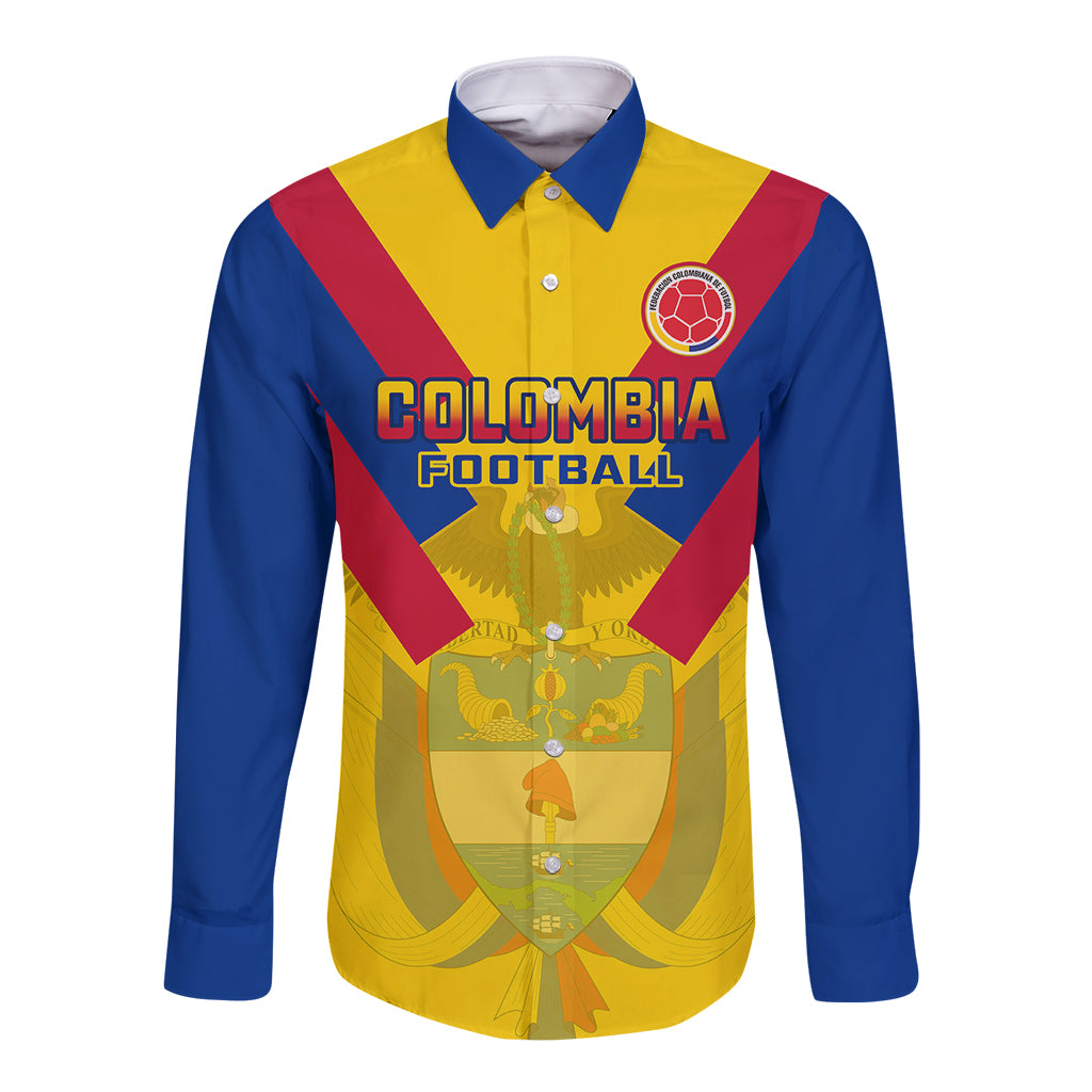 Colombia Football Long Sleeve Button Shirt Las Chicas Superpoderosas 2023 World Cup - Wonder Print Shop