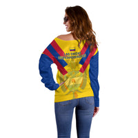 Colombia Football Off Shoulder Sweater Las Chicas Superpoderosas 2023 World Cup - Wonder Print Shop