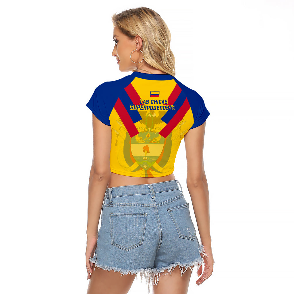 Colombia Football Raglan Cropped T Shirt Las Chicas Superpoderosas 2023 World Cup - Wonder Print Shop