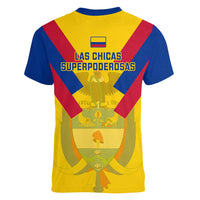 Colombia Football Women V Neck T Shirt Las Chicas Superpoderosas 2023 World Cup - Wonder Print Shop