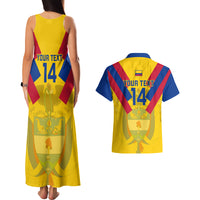 Custom Colombia Football Couples Matching Tank Maxi Dress and Hawaiian Shirt Las Chicas Superpoderosas 2023 World Cup - Wonder Print Shop