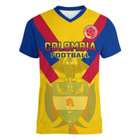 Custom Colombia Football Women V Neck T Shirt Las Chicas Superpoderosas 2023 World Cup - Wonder Print Shop