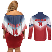 Custom USA Rugby Couples Matching Off Shoulder Short Dress and Long Sleeve Button Shirt 2024 Simple Style - Wonder Print Shop