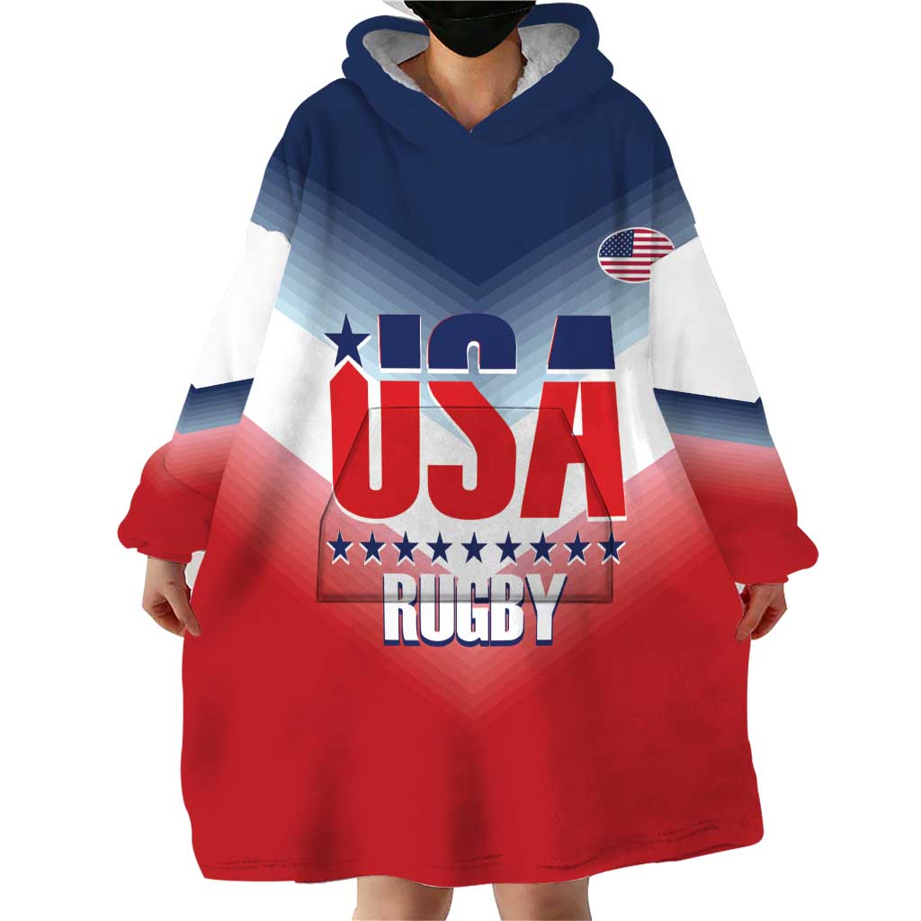 Custom USA Rugby Wearable Blanket Hoodie 2024 Simple Style - Wonder Print Shop