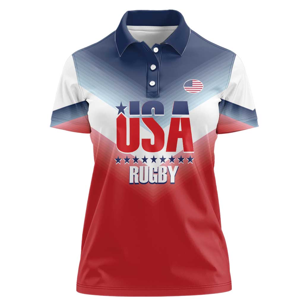 Custom USA Rugby Women Polo Shirt 2024 Simple Style - Wonder Print Shop