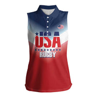 Custom USA Rugby Women Sleeveless Polo Shirt 2024 Simple Style - Wonder Print Shop