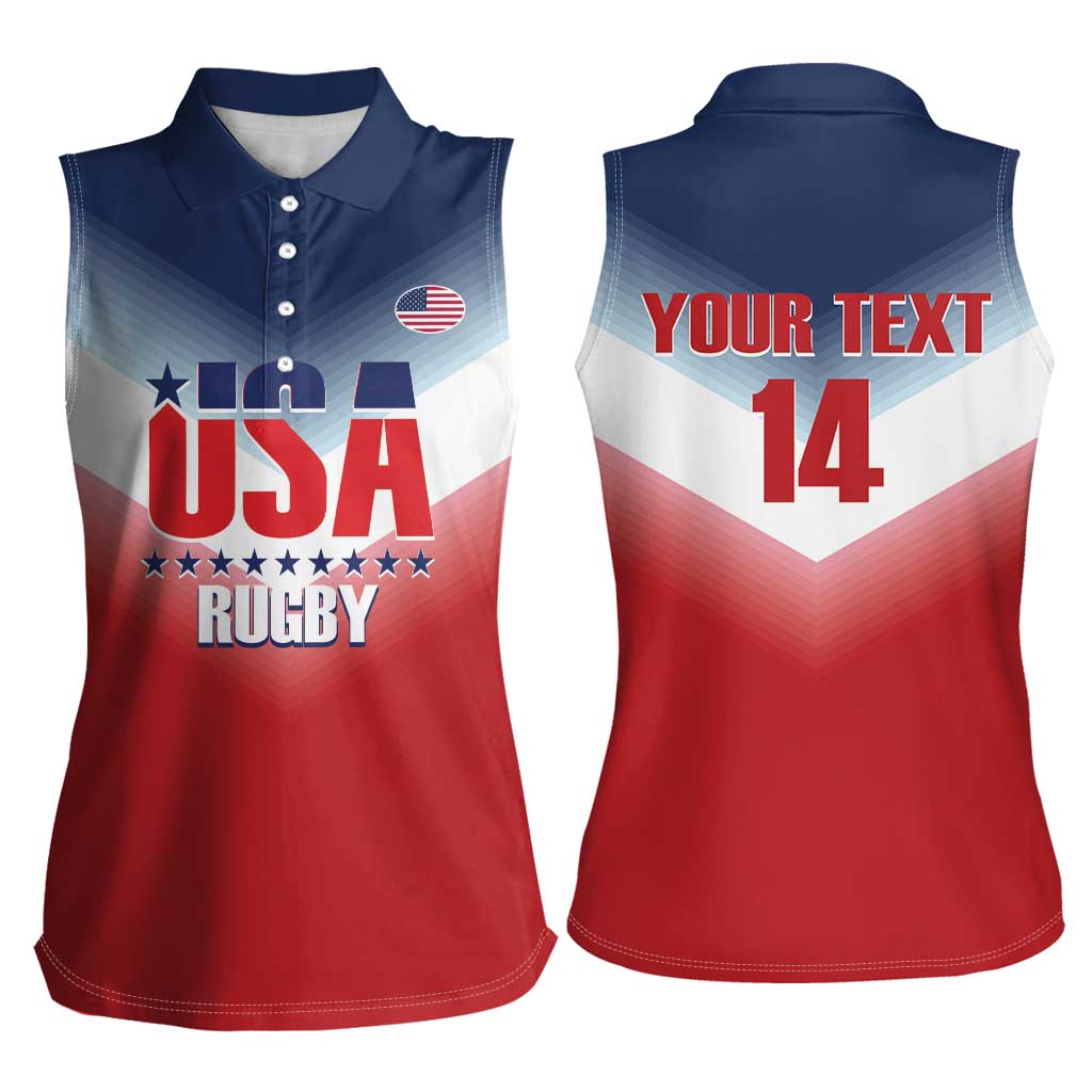 Custom USA Rugby Women Sleeveless Polo Shirt 2024 Simple Style - Wonder Print Shop