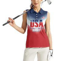 Custom USA Rugby Women Sleeveless Polo Shirt 2024 Simple Style - Wonder Print Shop