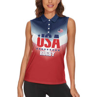 Custom USA Rugby Women Sleeveless Polo Shirt 2024 Simple Style - Wonder Print Shop