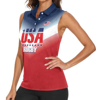 Custom USA Rugby Women Sleeveless Polo Shirt 2024 Simple Style - Wonder Print Shop