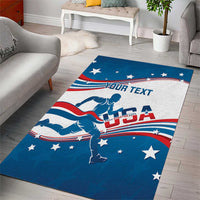 Custom USA Athletics Area Rug 2024 United States Flag Curve Style - Wonder Print Shop