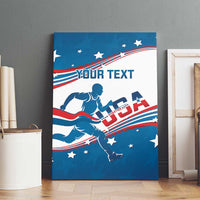 Custom USA Athletics Canvas Wall Art 2024 United States Flag Curve Style - Wonder Print Shop
