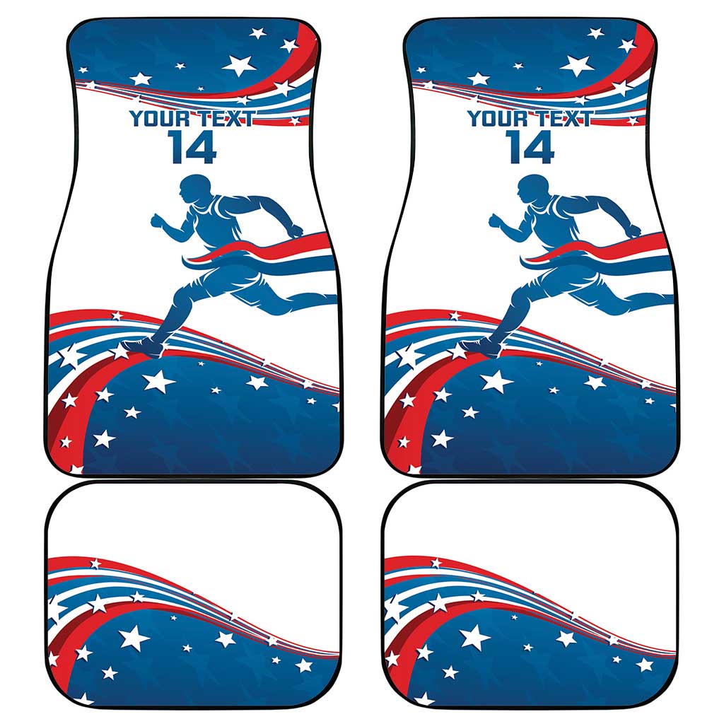 Custom USA Athletics Car Mats 2024 United States Flag Curve Style - Wonder Print Shop
