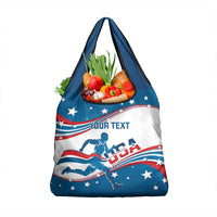 Custom USA Athletics Grocery Bag United States Flag Curve Style
