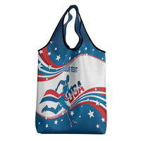 Custom USA Athletics Grocery Bag United States Flag Curve Style