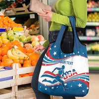 Custom USA Athletics Grocery Bag United States Flag Curve Style