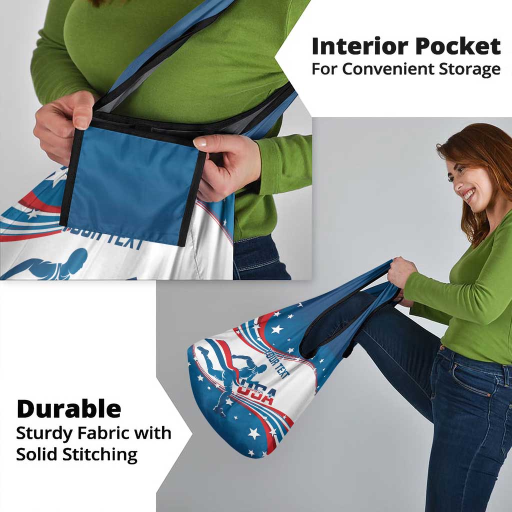 Custom USA Athletics Grocery Bag United States Flag Curve Style