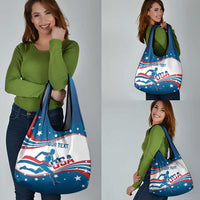 Custom USA Athletics Grocery Bag United States Flag Curve Style