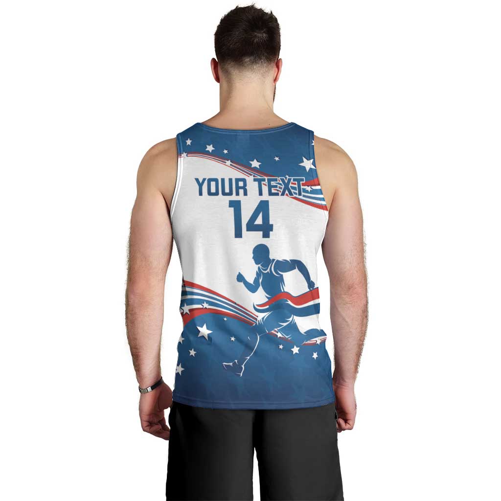 Custom USA Athletics Men Tank Top 2024 United States Flag Curve Style - Wonder Print Shop