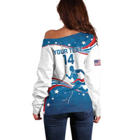 Custom USA Athletics Off Shoulder Sweater 2024 United States Flag Curve Style - Wonder Print Shop