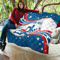 Custom USA Athletics Quilt 2024 United States Flag Curve Style - Wonder Print Shop