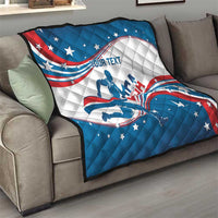 Custom USA Athletics Quilt 2024 United States Flag Curve Style - Wonder Print Shop