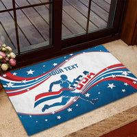 Custom USA Athletics Rubber Doormat 2024 United States Flag Curve Style - Wonder Print Shop
