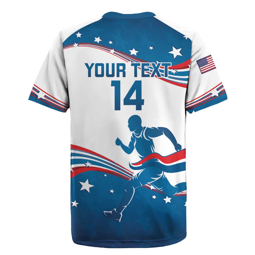 Custom USA Athletics Rugby Jersey 2024 United States Flag Curve Style - Wonder Print Shop