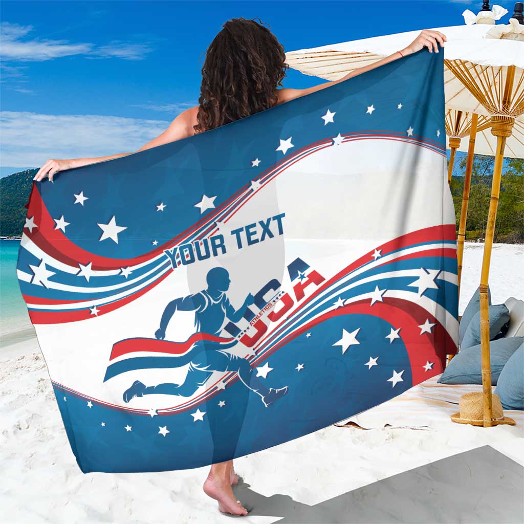 Custom USA Athletics Sarong 2024 United States Flag Curve Style - Wonder Print Shop