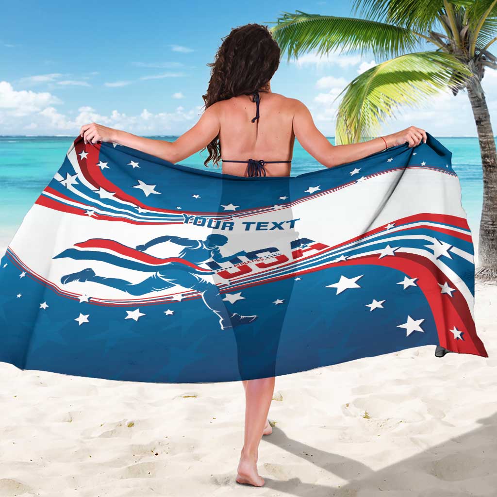 Custom USA Athletics Sarong 2024 United States Flag Curve Style - Wonder Print Shop