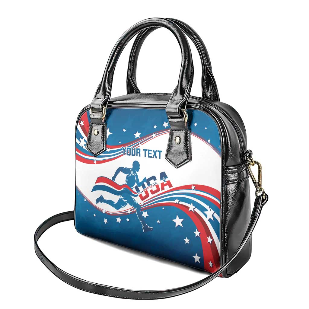 Custom USA Athletics Shoulder Handbag 2024 United States Flag Curve Style