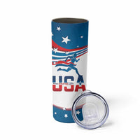 USA Athletics Skinny Tumbler 2024 United States Flag Curve Style - Wonder Print Shop