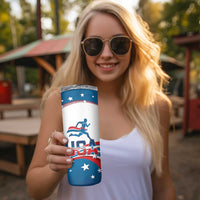 USA Athletics Skinny Tumbler 2024 United States Flag Curve Style - Wonder Print Shop