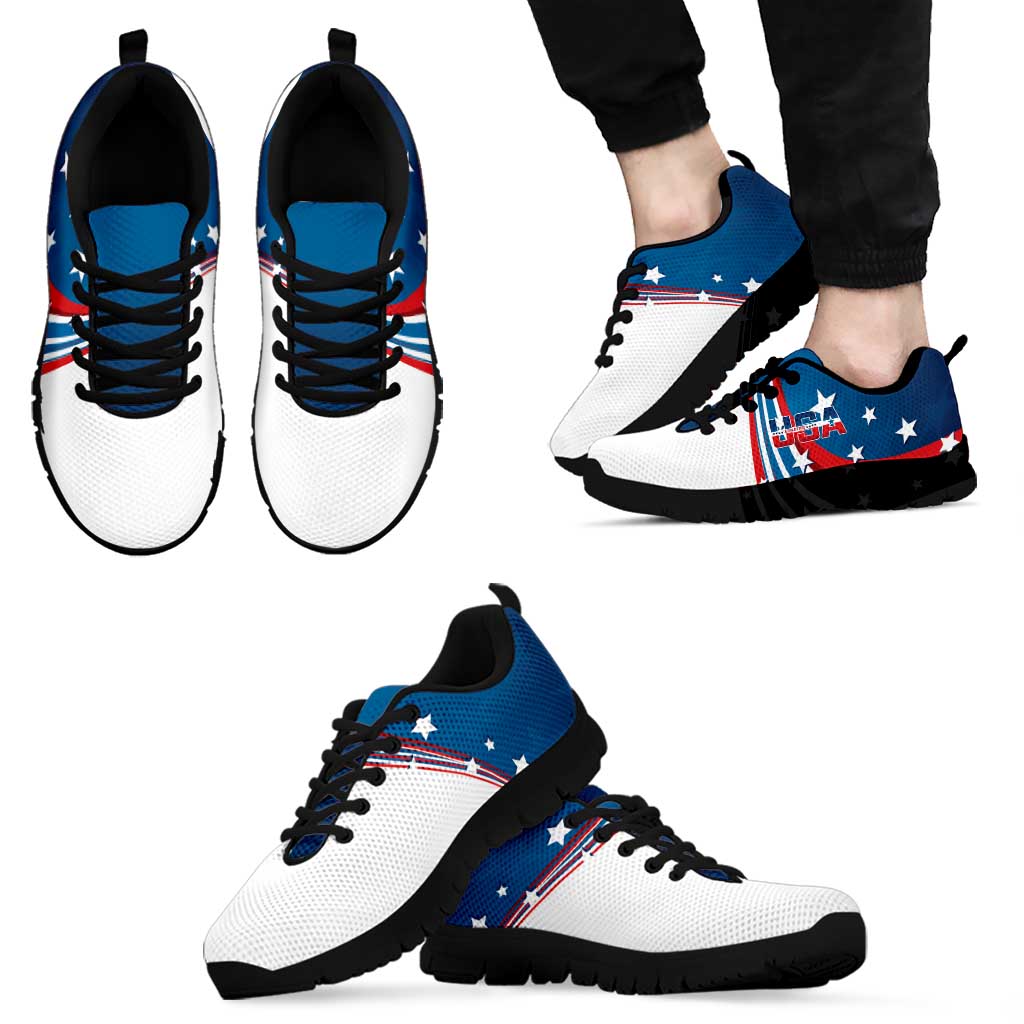 USA Athletics Sneakers 2024 United States Flag Curve Style - Wonder Print Shop