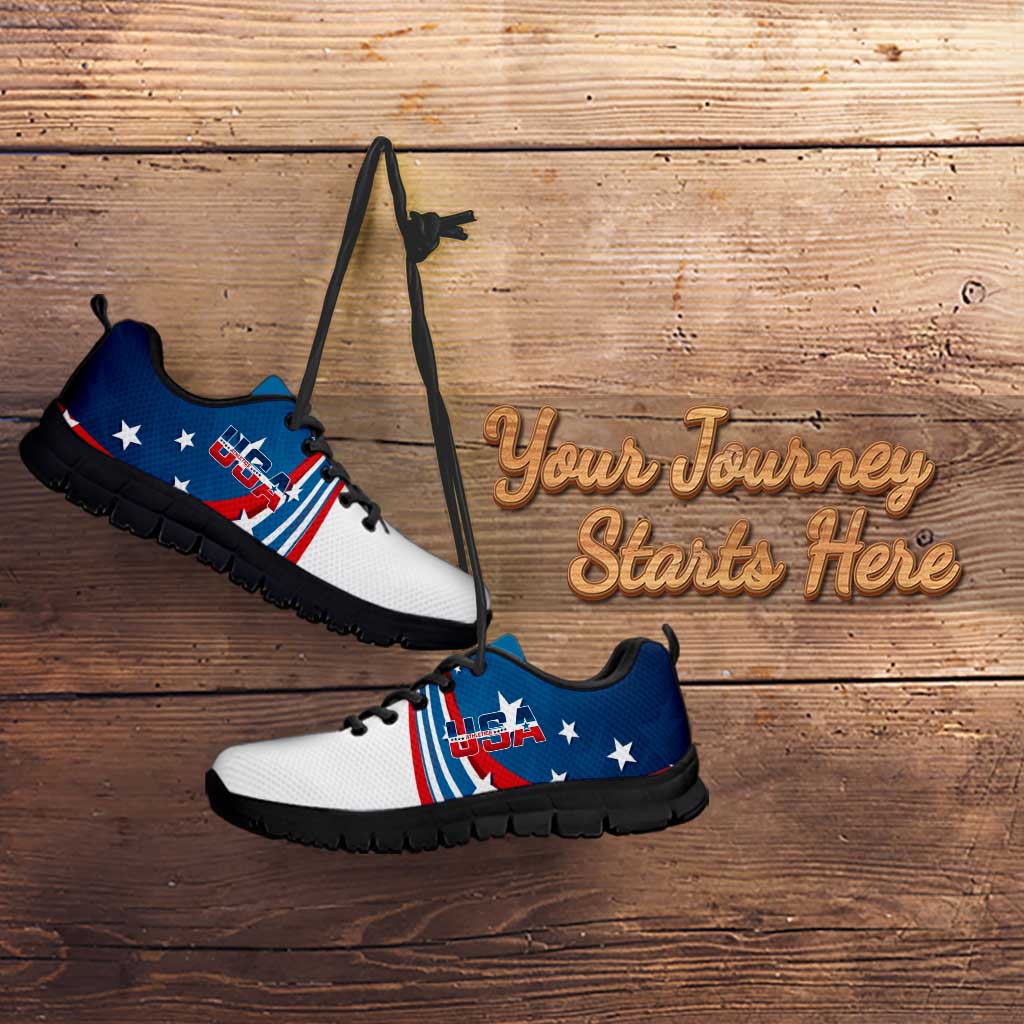USA Athletics Sneakers 2024 United States Flag Curve Style - Wonder Print Shop