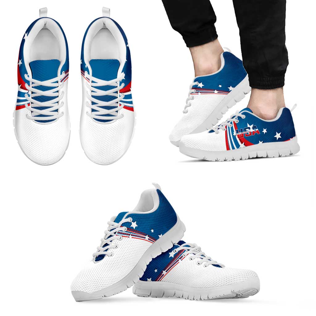 USA Athletics Sneakers 2024 United States Flag Curve Style - Wonder Print Shop