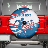 Custom USA Athletics Spare Tire Cover 2024 United States Flag Curve Style - Wonder Print Shop
