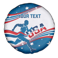 Custom USA Athletics Spare Tire Cover 2024 United States Flag Curve Style - Wonder Print Shop